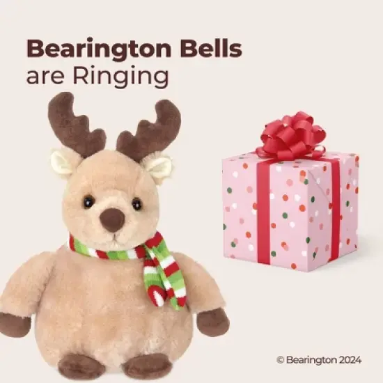 Bearington Big Bucky Reindeer Stuffed Animal, 11.5 Inch Christmas Plush Gifts for Kids, For Ages 3-14 image {3}