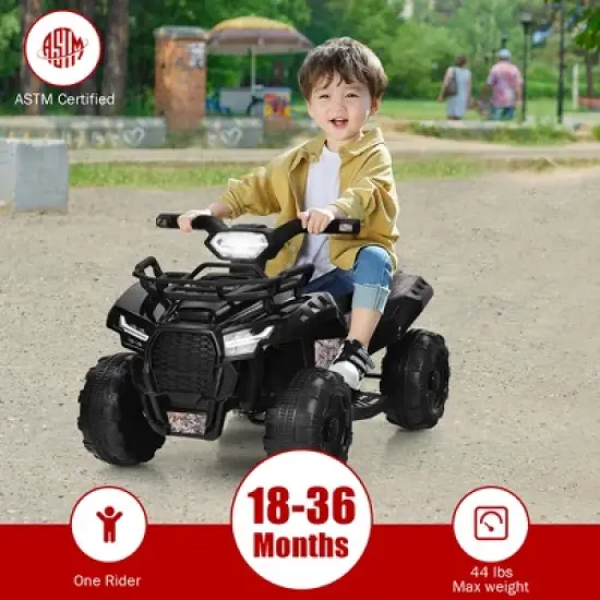 Costway 6V Kids ATV Quad Electric Ride On Car Toy Toddler with LED Light MP3 image {6}
