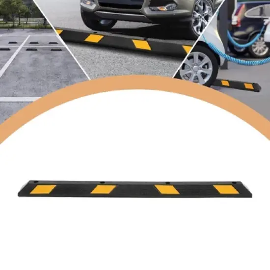 Parking Stoppers, 2 Pack 72'' Garage Wheel Stoppers - Heavy Duty Rubber Curb with Reflective Stripe, Installation Kit for Cars Trucks image {5}