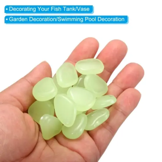 Unique Bargains Fish Tank Decoration Glow Rocks Pebbles 20-30mm 150 Pcs image {4}