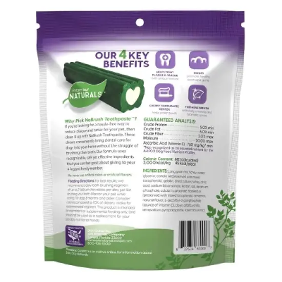 Every Day Naturals Toothpaste Dental Chews Dog Treat - Small - 15.5oz image {1}