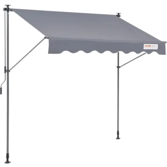 VEVOR Manual Retractable Awning, 78" Outdoor Retractable Patio Awning Sunshade Shelter, Patio Door Window Awning Canopy with 39" Sun Shade Curtain image {8}