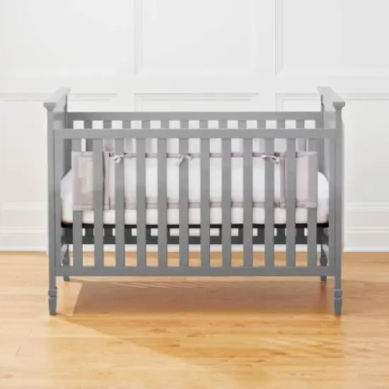 BreathableBaby Breathable Mesh Crib Liner - Classic Collection - Gray - For Full-Size Solid End Cribs image {1}