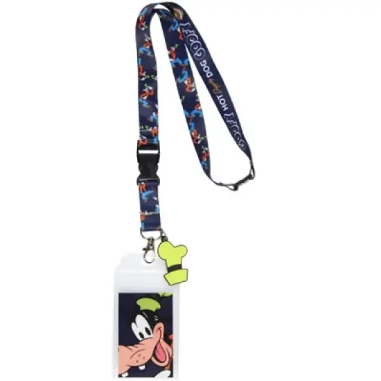 Disney Hot Diggity Dog Goofy Lanyard with Clear ID Badge Holder and Rubber Charm image {5}