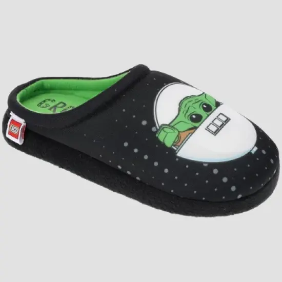 Boys' LEGO Star Wars: The Mandalorian The Child 2pc Snug Fit Pajama Set with Slippers - Black/Green image {5}