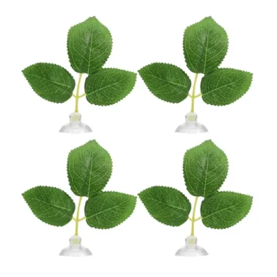 Unique Bargains Betta Fish Leaf Pad Hammock Plants for Fish Tank Green 2.24"x1.61" image {7}