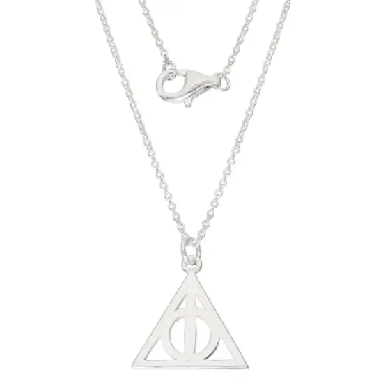 Harry Potter Womens Sterling Silver Deathly Hallows Pendant Necklace, 18" image {4}