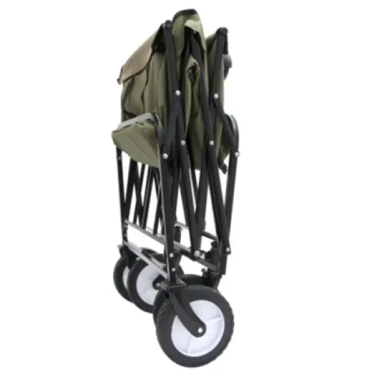 FURNIinspire Outdoor Serving Carts 360lbs Foldable Wagon Cart Beach Wagon Utility Cart Wagon Grocery Cart for Fishing, Green, 35.04"*21.65"*38.98" image {4}
