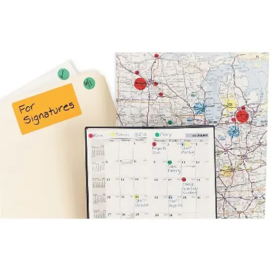 Avery Permanent Self-Adhesive Round Color-Coding Labels 1/4" dia Yellow 450/Pack 05792 image {2}