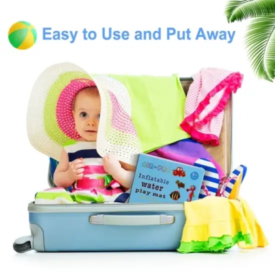 LotFancy Tummy Time Water Mat with Gift Box for Infants Toddlers Baby 3 Months+, 26x20 in image {2}