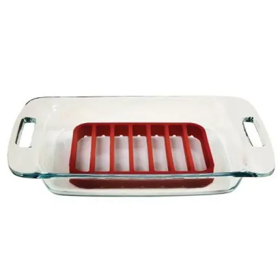 Norpro 9" x 6" Nonstick Silicone Rectangle Roast Rack and Trivet image {4}