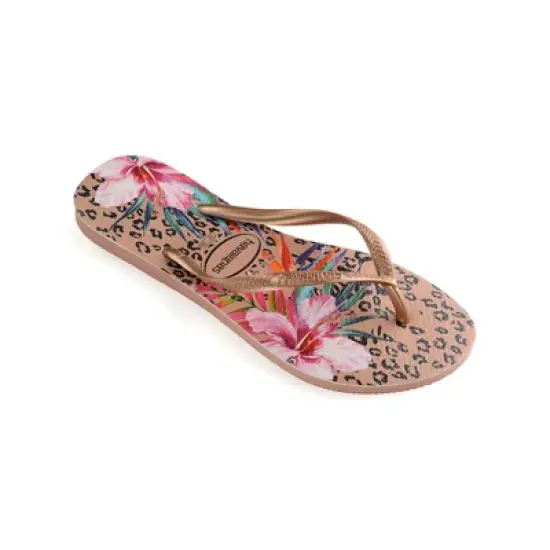 Havaianas - Slim Animal Floral Flip Flop Sandals, Crocus Rose image {1}