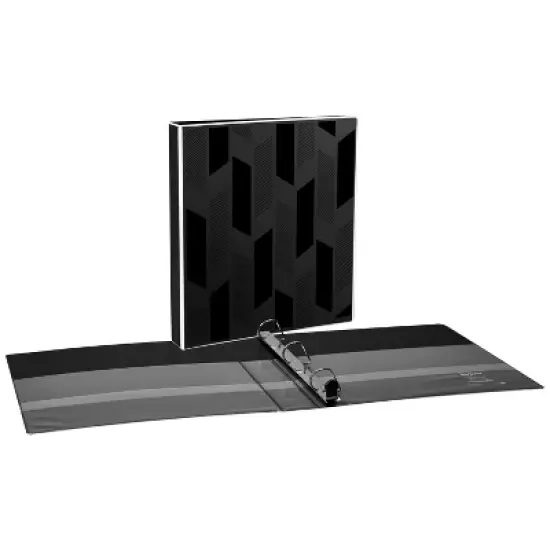 Avery Dual Effect Heavy-Duty 3 Ring Binder, 1 Inch Slant Rings, Black Binder (03218) image {1}
