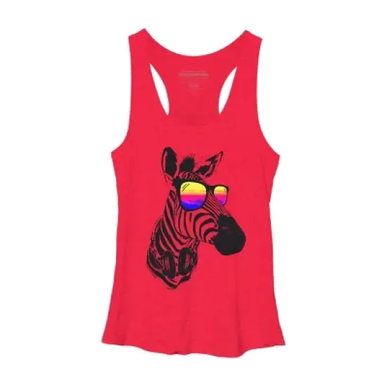 Women's Design By Humans Cool Zebra By clingcling Racerback Tank Top image {6}