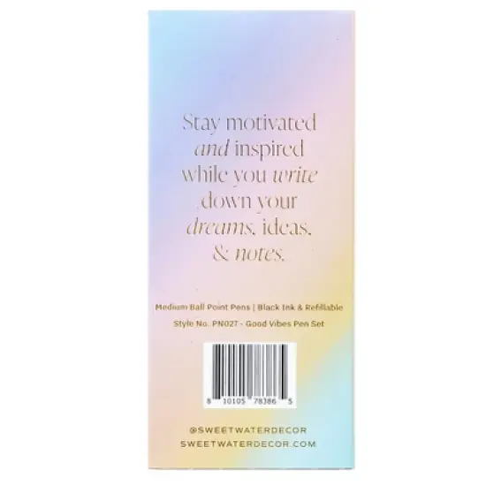 Sweet Water Decor Good Vibes Metal Pen 3pc Set image {2}