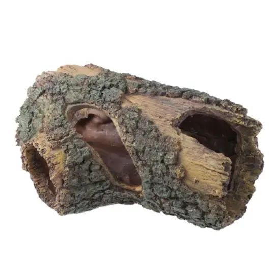 Unique Bargains Aquarium Decorations Hollow Tree Trunk Ornament Resin Fish Accessories Brown Green 1 Pcs image {7}