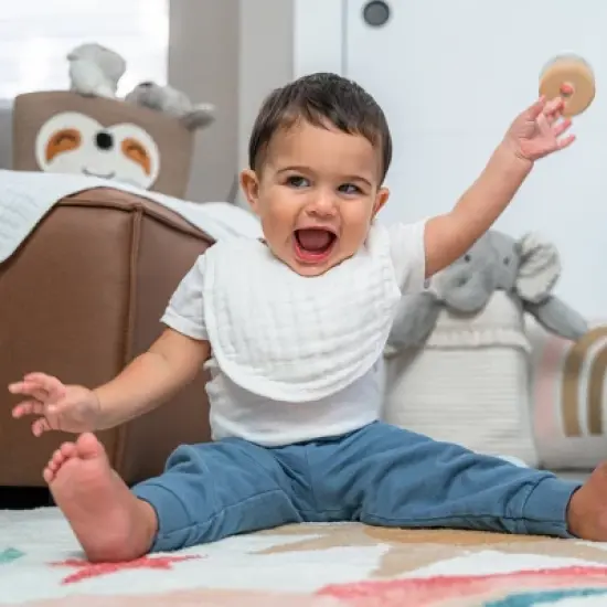 Muslin Cotton Baby Bibs, 8 Pack, Adjustable Size with Easy Snaps, Soft and Super Absorbent, Washable and Reusable By Comfy Cubs image {1}