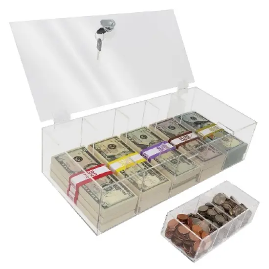 Nadex Coins&trade; 5-Compartment Currency Tray with Locking Cover in Clear image {4}