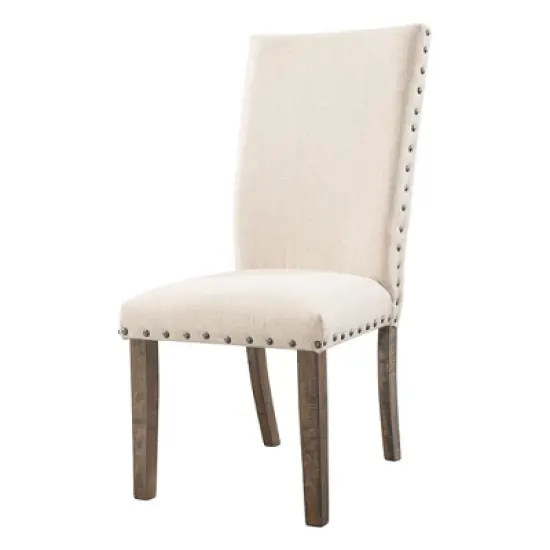 Dex Upholster Side Chair Set Cream/Smokey Walnut Brown - Picket House Furnishings image {2}