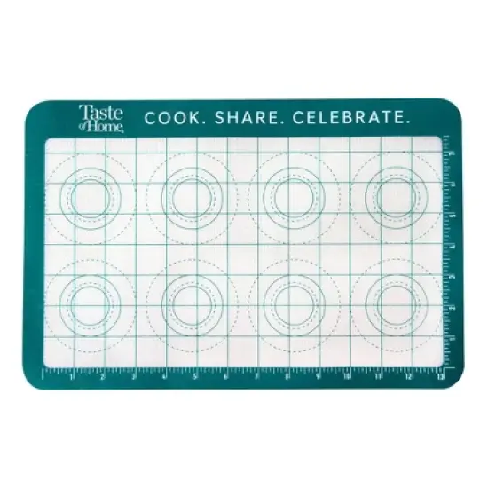 Taste of Home Small Silicone Baking Mat: Nonstick Cookie Sheet, Dishwasher-Safe, Green, 17"x12" image {2}