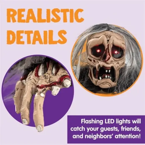 Joyfy Halloween Zombie Groundbreaker Props, Scary Zombies Halloween Decoration Lawn Yard Garden Patio Outdoor Decor with Glowing Eyes and Sound image {4}