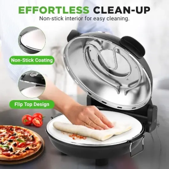 NutriChef  Countertop Electric Pizza Maker with Dual Temperature Controls image {7}