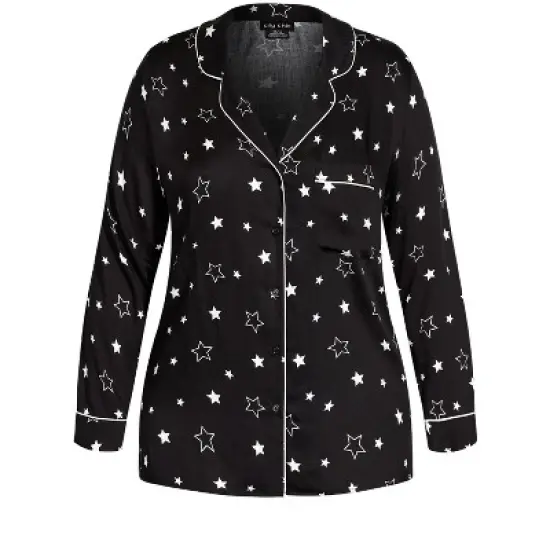 Women's Plus Size Galaxy Sleep Shirt - black | CITY CHIC image {2}