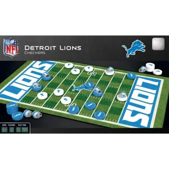 MasterPieces Officially licensed NFL Detroit Lions Checkers Board Game for Families and Kids ages 6 and Up image {1}