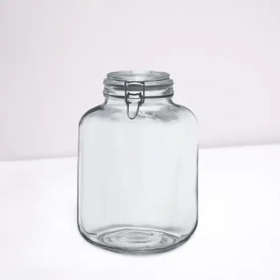Amici Home Glass Hermetic Preserving Canning Jar Italian, Airtight Hinged Clamp Clasp Lid, Storing and Canning Uses, Clear, 2-Piece,145 oz 1.1 Gallon image {5}