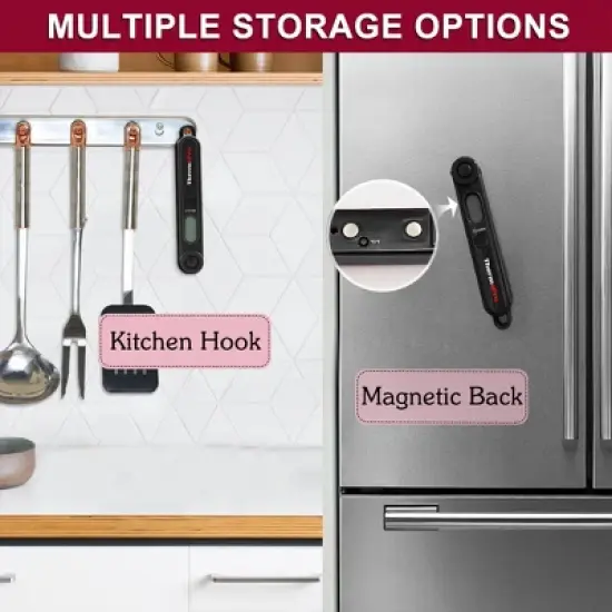 ThermoPro TP03BW Digital Instant Read Meat Thermometer Food Candy Cooking Kitchen Thermometer with Magnet and Backlight image {6}