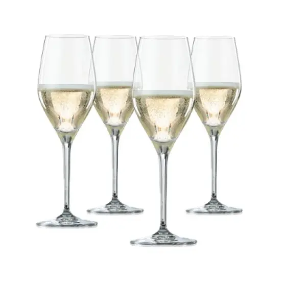 Spiegelau Prosecco Wine Glasses Set of 4 - Crystal, Classic Stemmed, Dishwasher Safe, Professional Quality Wine Glass Gift Set - 9.1 oz, Clear image {8}