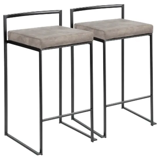 Set of 2 26" Fuji Contemporary Counter Height Barstools - LumiSource image {16}