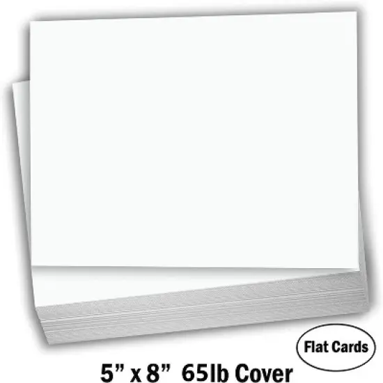 Hamilco Blank Index Cards 5 x 8 Card Stock 65lb Cover White Cardstock Paper - 100 Pack image {1}