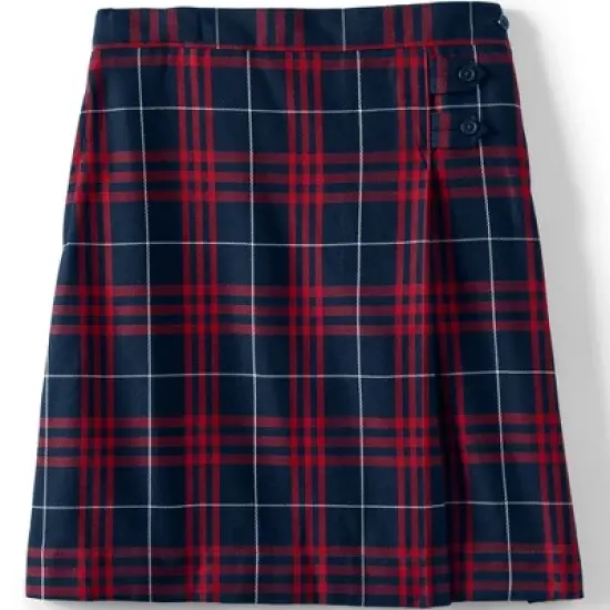 Lands' End School Uniform Girls Plaid A-line Skirt Below the Knee image {7}