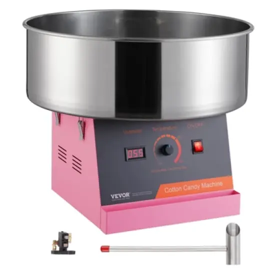 VEVOR Electric Cotton Candy Machine, 1000W Candy Floss Maker, Commercial Cotton Candy Machine with Stainless Steel Bowl, and Sugar Scoop image {8}