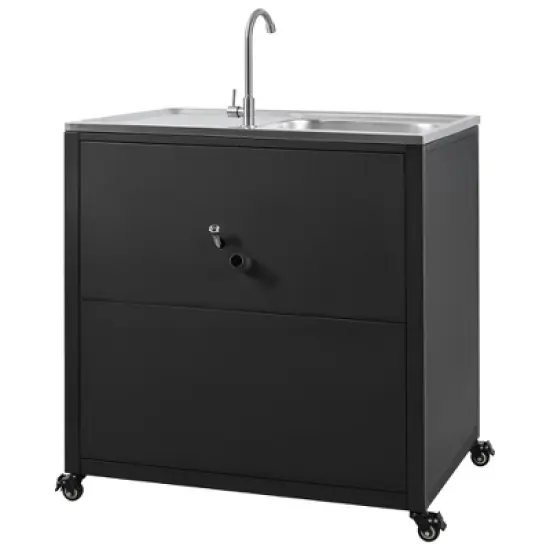 YOOCOZZ  Modular Outdoor Kitchen Sink with Cabinet - Black image {10}