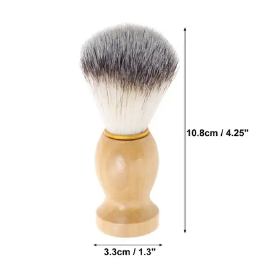 Unique Bargains Durable Shaving Brush 4.25"x1.3" Wood Color 1 Pc image {1}