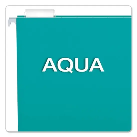 Pendaflex Colored Hanging Folders, Letter Size, 1/5-Cut Tabs, Aqua, 25/Box image {2}