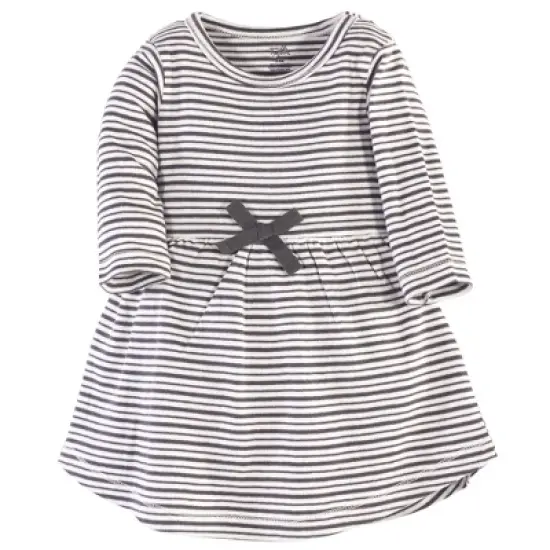 Touched by Nature Baby and Toddler Girl Organic Cotton Long-Sleeve Dresses 2pk, Flutter Garden image {1}