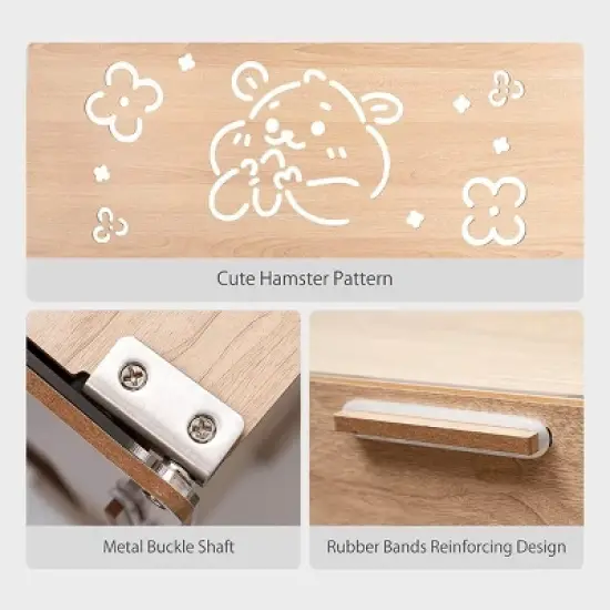 Mewoofun Pet Crates And Houses Large Hamster Cage Wooden Gerbil Cage, Hamster House with Openable Roof Window, Brown, 39.4"*19.7"*19.7" image {3}