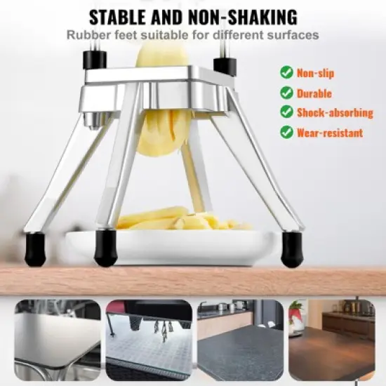 VEVOR Commercial Vegetable Fruit Chopper 3/8&Prime; Blade Heavy Duty Professional Food Dicer Kattex French Fry Cutter Onion Slicer Stainless Steel image {4}