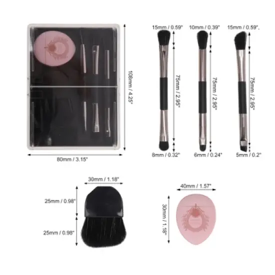 Unique Bargains Portable Makeup Brush Set 5 Pcs image {2}