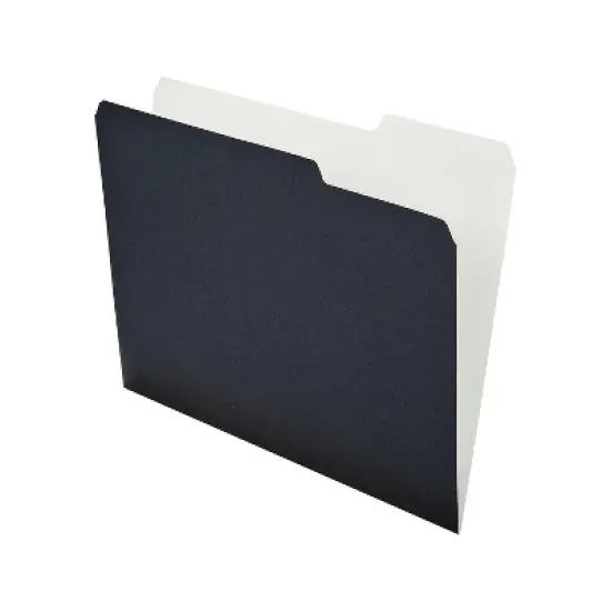 TOPS File Folder Recycled 9-1/2"x11-3/4" 1/3 Cut Tab 50/PK BK/WE 16101 image {2}