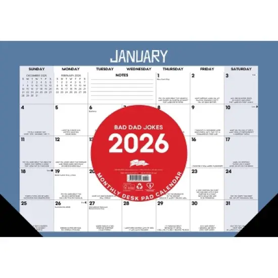 Willow Creek Press 17"x12" 2026 Bad Dad Jokes Small Monthly Deskpad image {2}