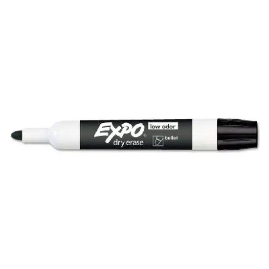 EXPO Low Odor Dry Erase Marker Bullet Tip Black Dozen 82001 image {1}
