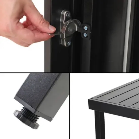 7PC Metal Patio Dining Set with Rectangular Expandable Table & 6 Chairs - Captiva Designs image {7}