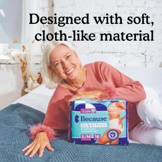 Because Sensitive Overnight Bladder Control Incontinence Underwear - S/M image {7}