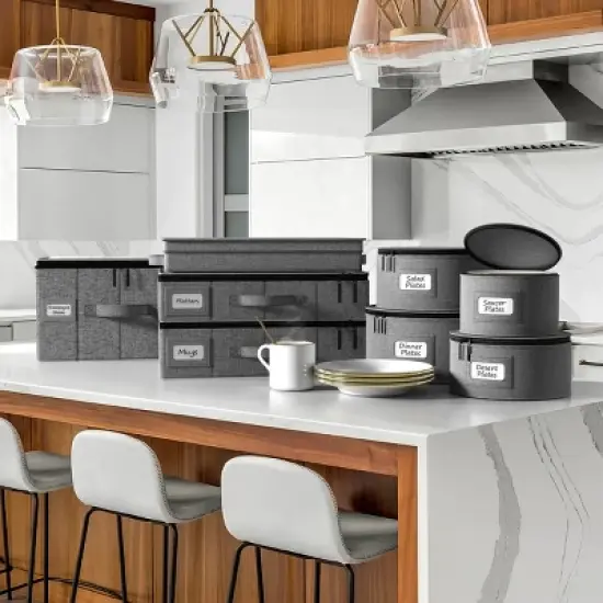 Sorbus China Storage Containers &ndash; Dinnerware Organizer for Salad Plates with Lid (Holds Service for 12) with Felt Protectors &ndash; 8.5 x 5.5 image {6}