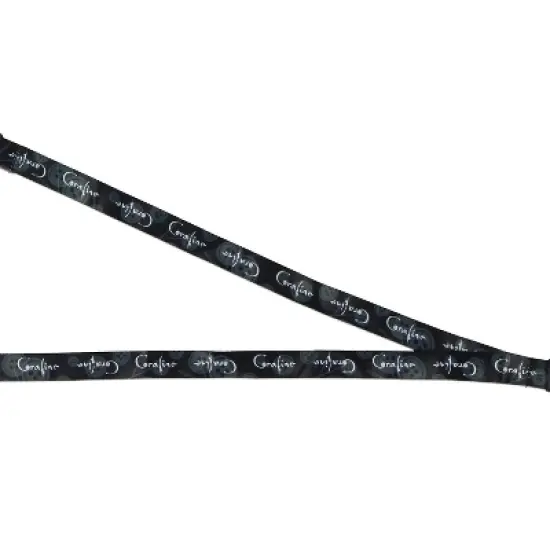 Coraline Lanyard Badge Holder Reversible Design with 2" Button Rubber Pendant image {2}