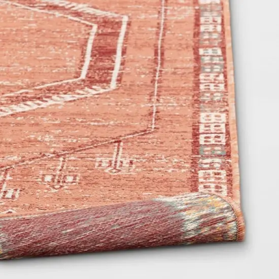 5' x 7' Sunset Moroccan Woven Tapestry Outdoor Rug Coral - Opalhouse&trade; image {3}